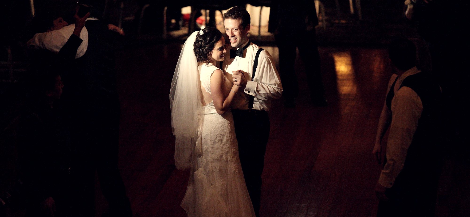 Eric Lerner and his wife during their first dance at their own wedding